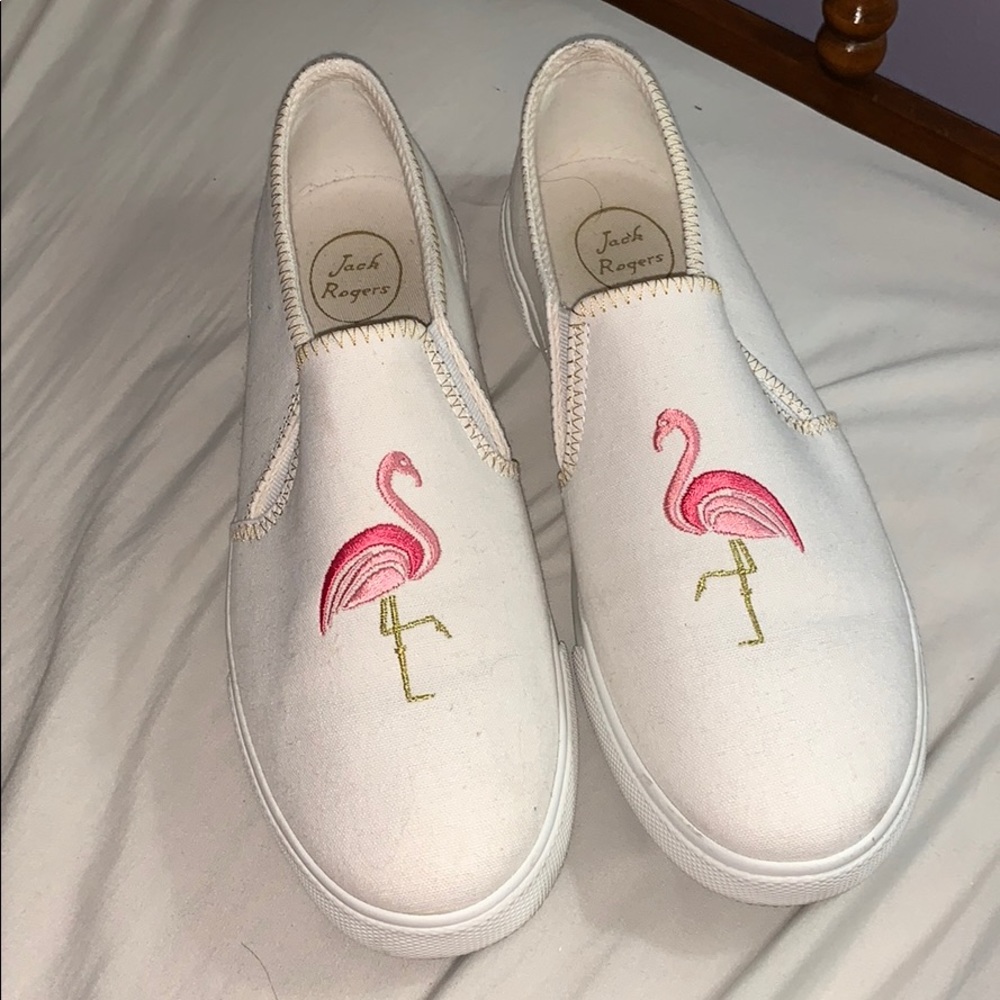✨Jack Rodgers Flamingo slide ons Size 8.5✨